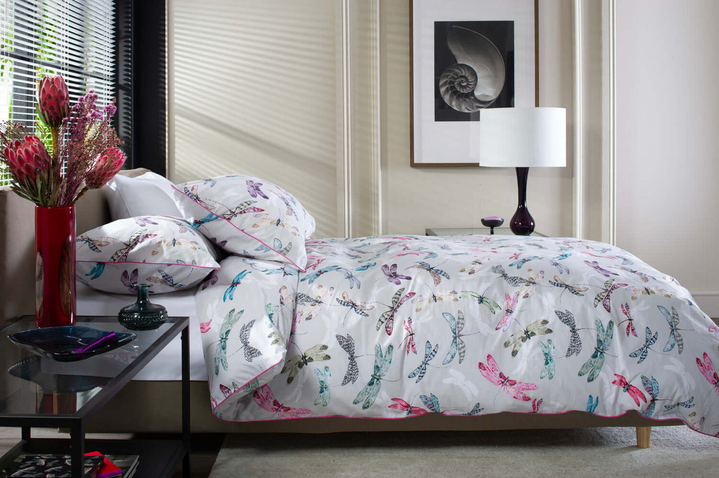 Japanese Dragonflies Cotton Duvet Set