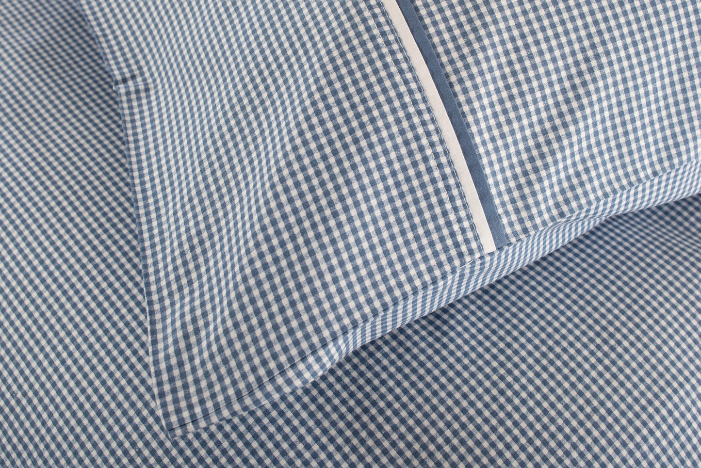 Gingham Double Piped Edges Cotton Duvet