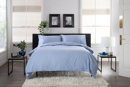 Gingham Double Piped Edges Cotton Duvet