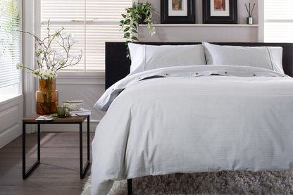 Gingham Double Piped Edges Cotton Duvet