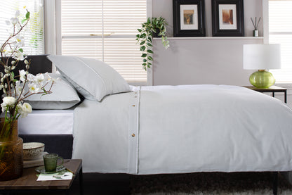 Gingham Double Piped Edges Cotton Duvet