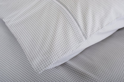 Gingham Double Piped Edges Cotton Duvet