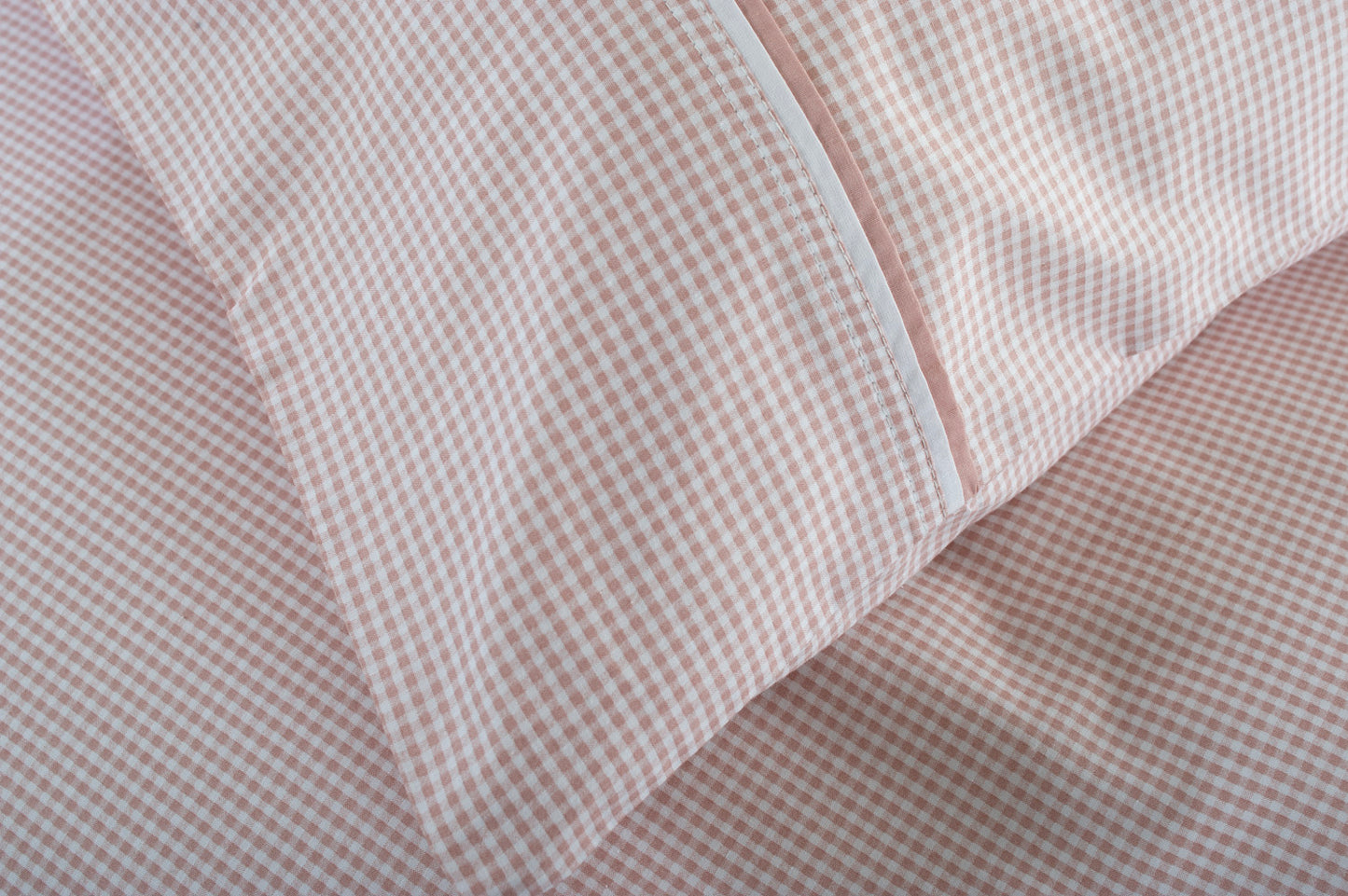 Gingham Double Piped Edges Cotton Duvet