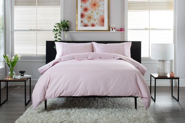 Gingham Double Piped Edges Cotton Duvet