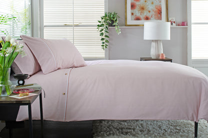 Gingham Double Piped Edges Cotton Duvet