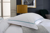 TLC 200TC Oxford Pillowcase Powder Blue - pillow detail