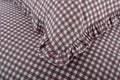 TLC Gingham Frilled Duvet Set Burgundy