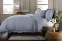 TLC Gingham Frilled Duvet Set - Fog
