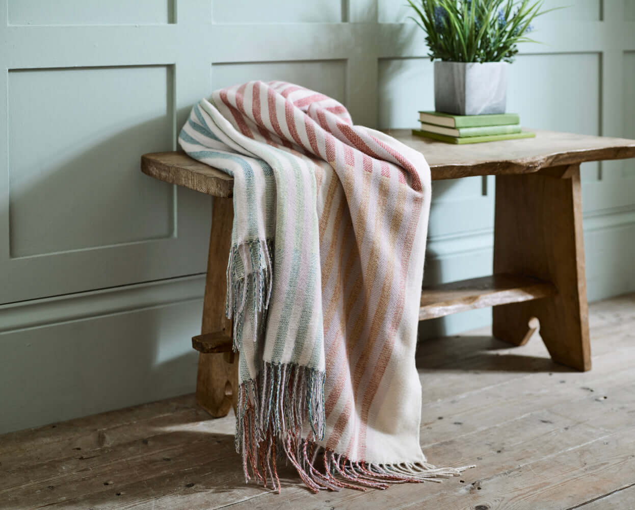 Gorgan Soft Faux Cashmere Stripes Throw
