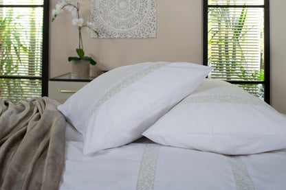 Organdie Swirl Embroidered 200TC Cotton Duvet Set