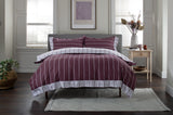 TLC Pinstripe Duvet Set - Burgundy