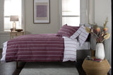 TLC Pinstripe Duvet Set - Burgundy