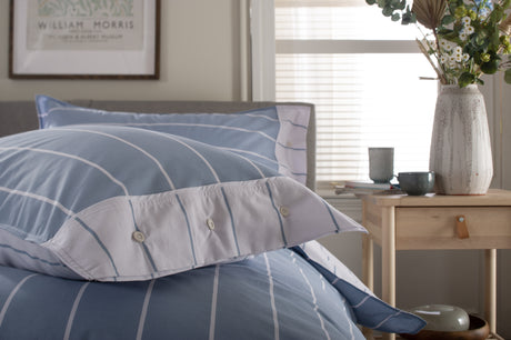 TLC Pinstripe Duvet Set - Fog