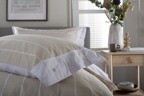 TLC Pinstripe Duvet Set - Natural