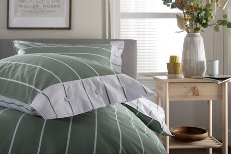 TLC Pinstripe Duvet Set - Sage