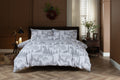 The Lyndon Company Richmond Park brushed cotton duvet set with deer and trees in soft grey