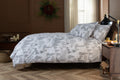 The Lyndon Company Richmond Park brushed cotton duvet set with deer and trees in soft grey
