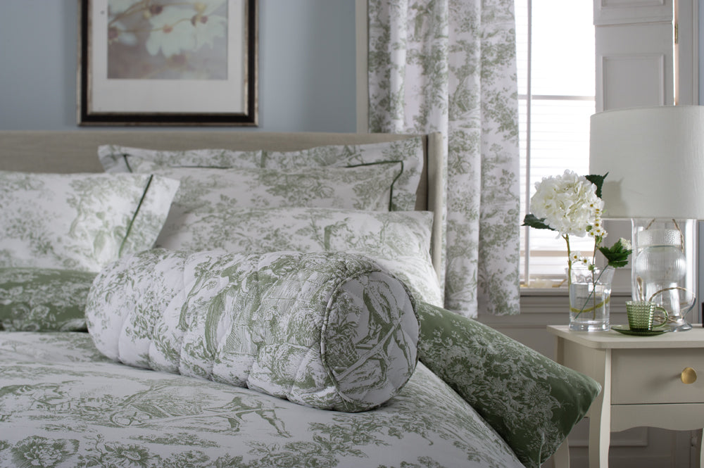 TLC Toile Sage Bolster detail