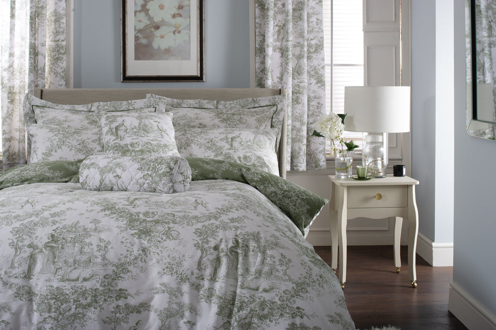 TLC Toile Sage half bed with cushon