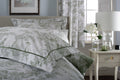 TLC Toile Sage pillow detail