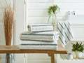 Tilbury stripe zerotwist cotton towels in blue