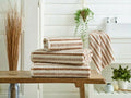 Tilbury stripe zerotwist cotton towels in natural