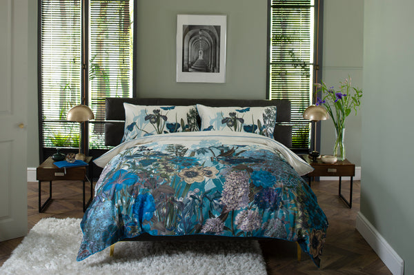 Tivoli Blue Floral Cotton Duvet Set