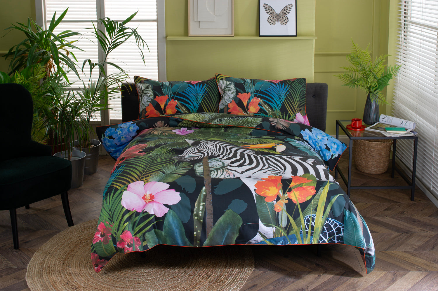 Tropical Zoo Deluxe Cotton Printed Bedlinen Duvet set