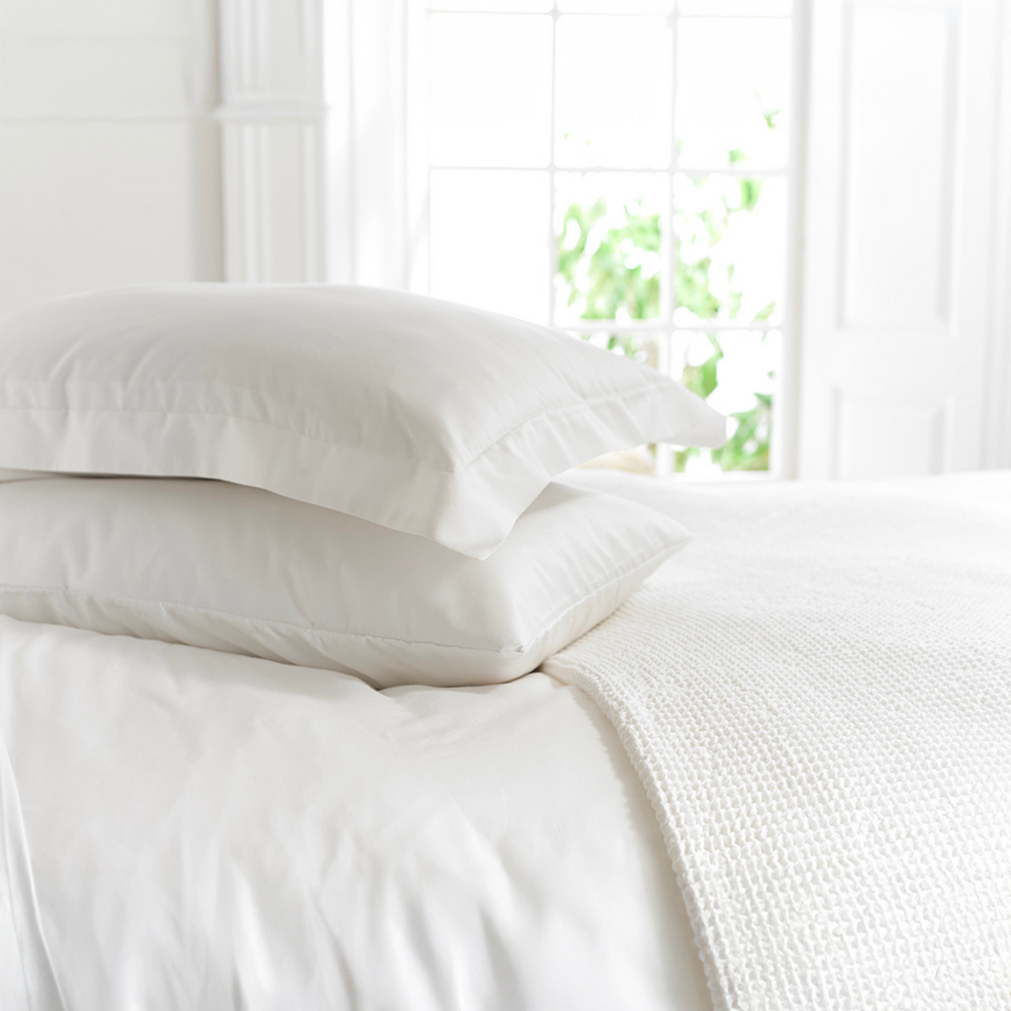Greatwall Cotton Sateen White Pillowcase Pair