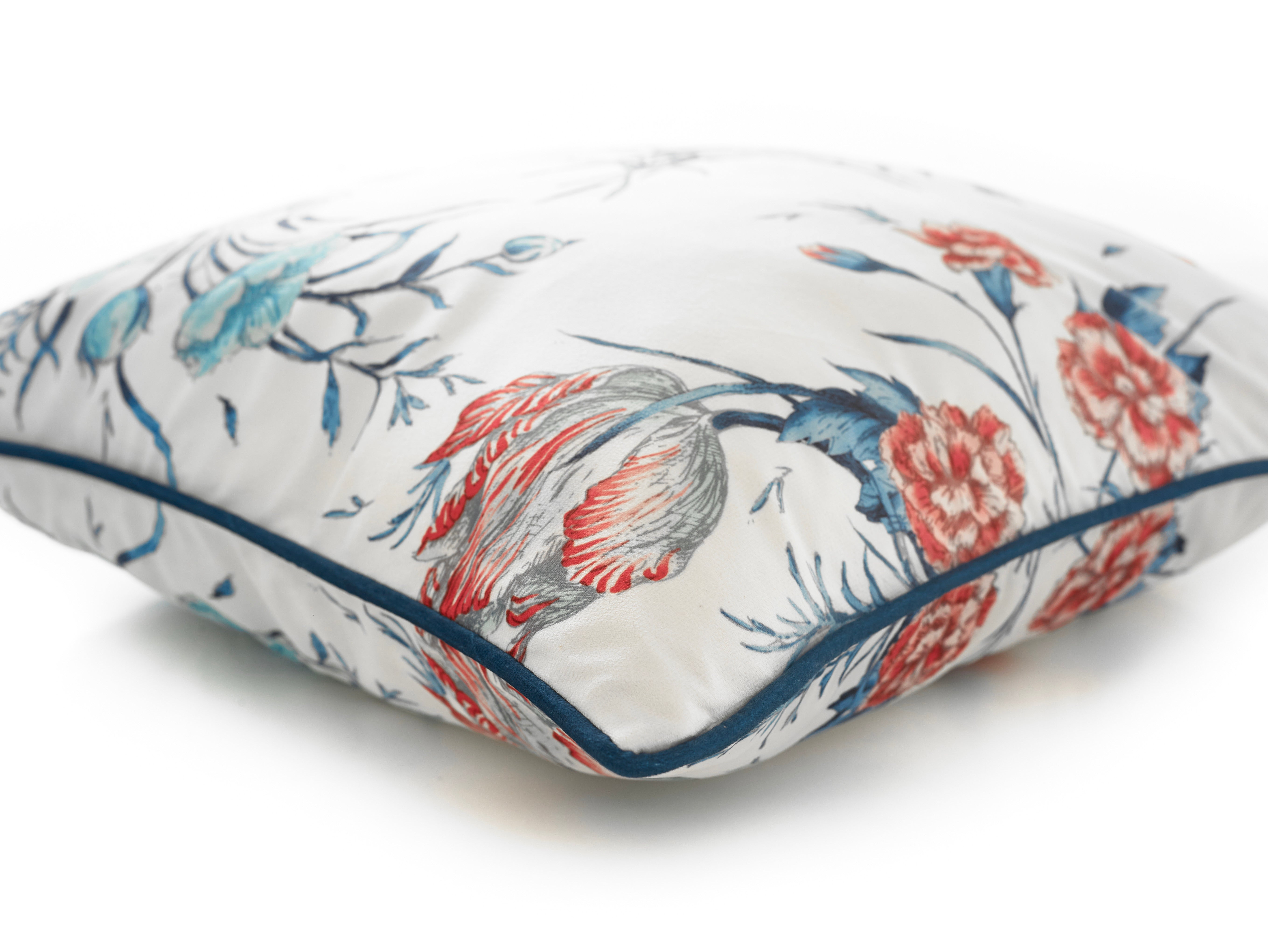 Printed Fire Tulip Large Velvet 50cm X 50cm Cushion Including Cushion Pad