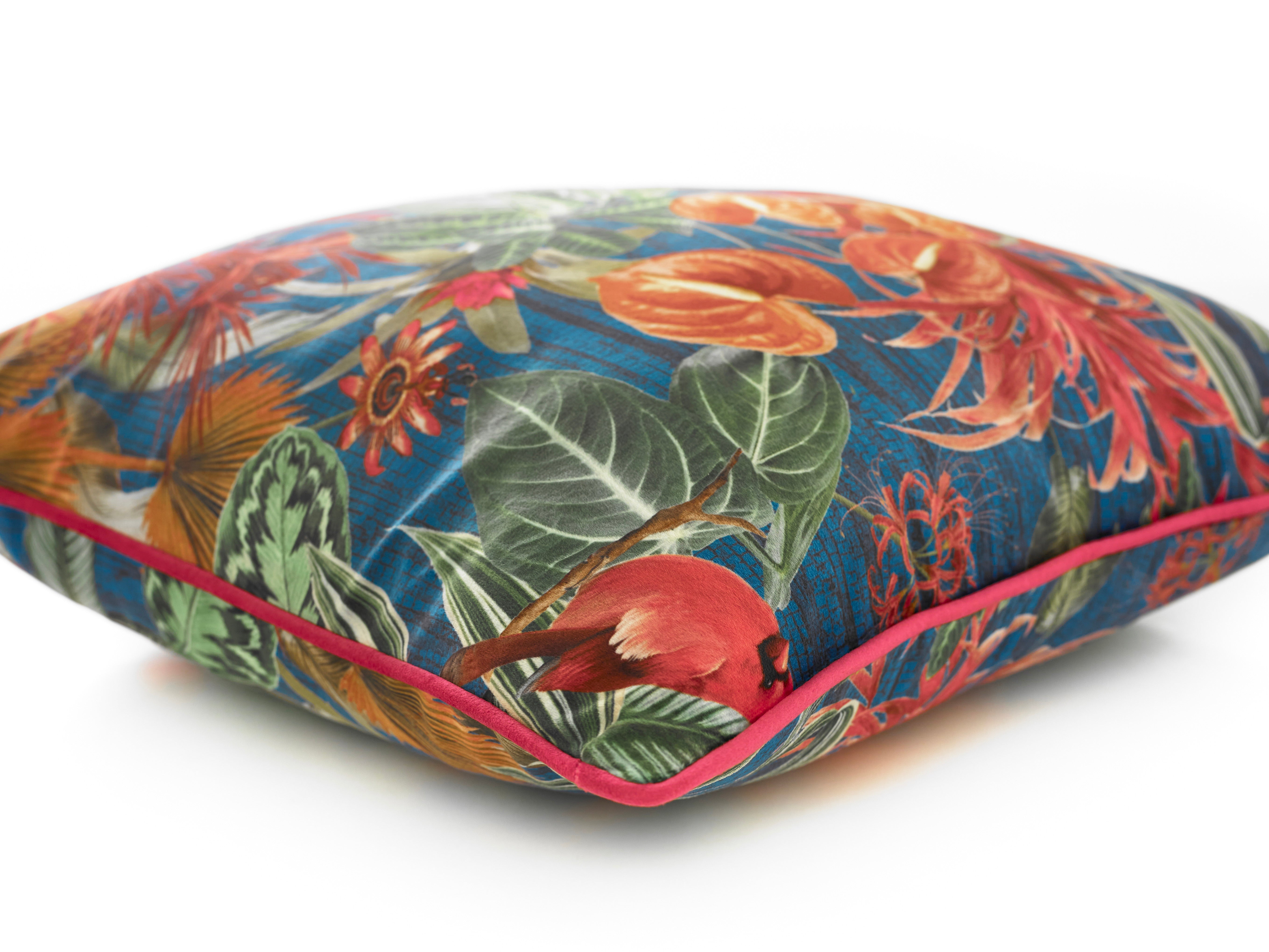 Printed Mauritius Large Velvet 50cm X 50cm Cushion Including Cushion Pad