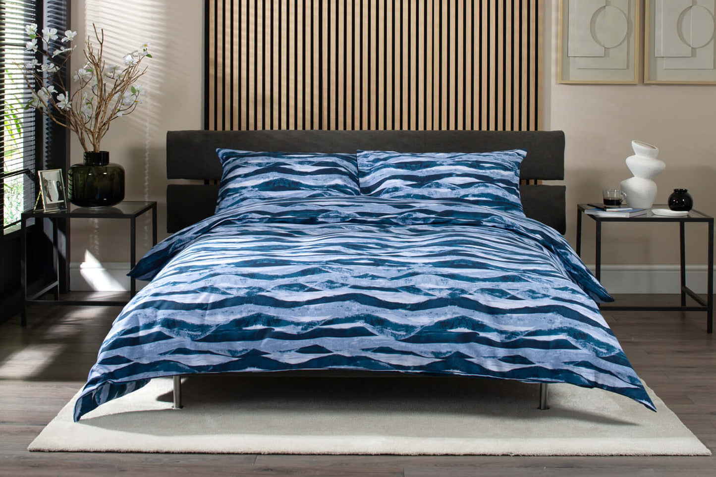 Waves Percale Cotton Duvet Set