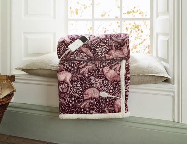 Woodland Folk Heated Sherpa Throw – 140x180cm