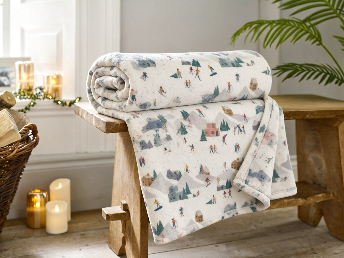 Alpine Retreat Coco Fleece Throw in Cream