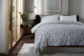 Elsie Leaf Print Duvet Cover Set in Green, half bed