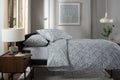 Elsie Leaf Print Duvet Cover Set in Green, side