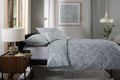 Elsie Leaf Print Duvet Cover Set in Green, turned back
