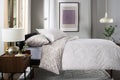 Elsie Leaf Print Duvet Cover Set in Natural, turned back