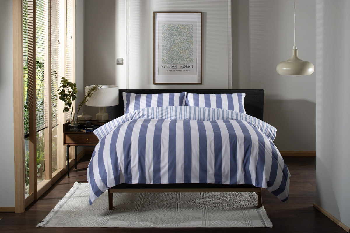 High Point Stripe Duvet Cover Set in Blue, front