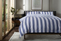 High Point Stripe Duvet Cover Set in Blue, half bed