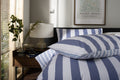 High Point Stripe Duvet Cover Set in Blue, pillow detail