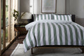 High Point Stripe Duvet Cover Set in Green, half bed