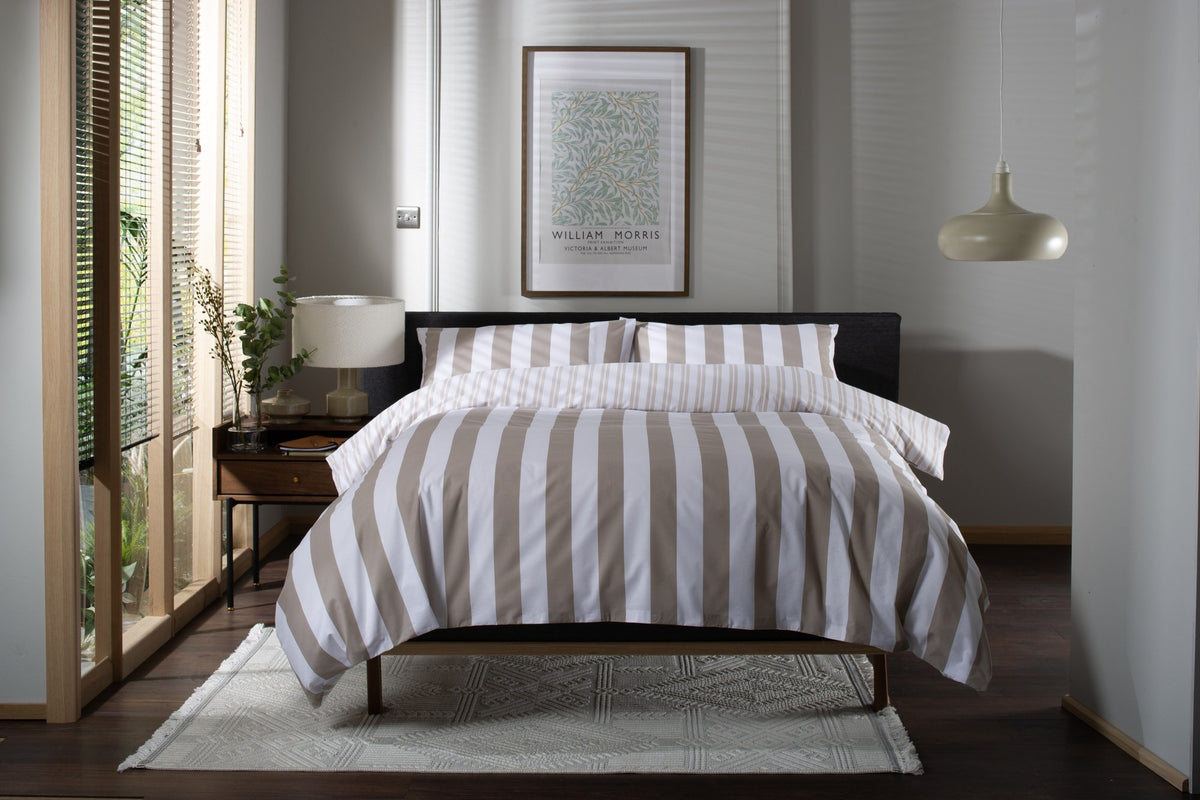 High Point Stripe Duvet Cover Set in Natural, front