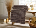 Houghton Soft Ribbed Throw in Chocolate