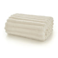 Houghton Soft Ribbed Throw in Cream on white