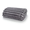 Houghton Soft Ribbed Throw in Dark Ash on white