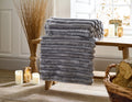 Houghton Soft Ribbed Throw in Dark Ash