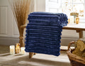 Houghton Soft Ribbed Throw in Navy