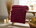 Houghton Soft Ribbed Throw in Ruby
