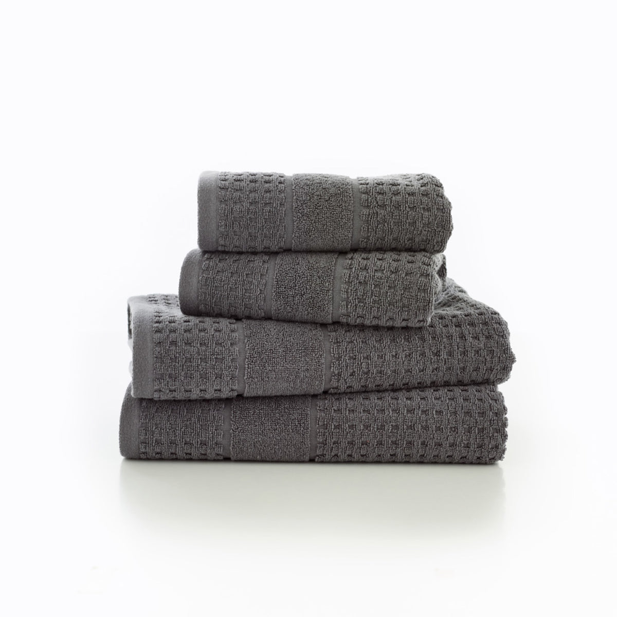 Mosley textured 600gsm zerotwist cotton towels — Charcoal